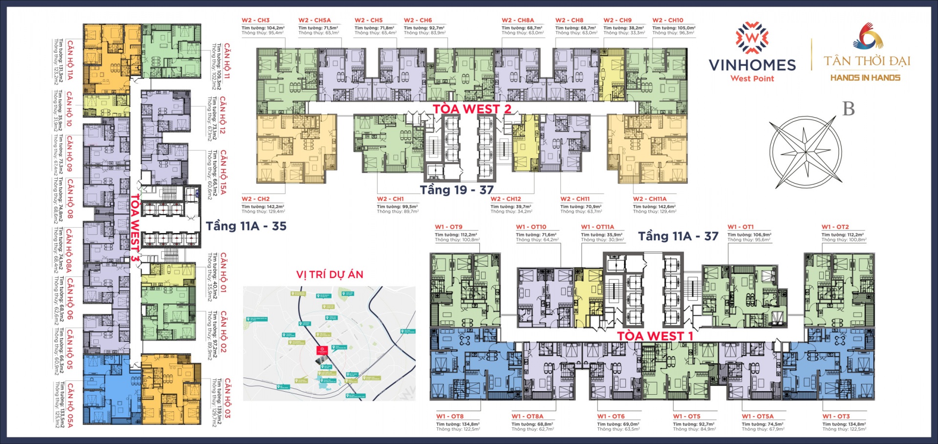 Mặt bằng tổng thể thiết kế 3 tòa - Chung cư Vinhomes West Point