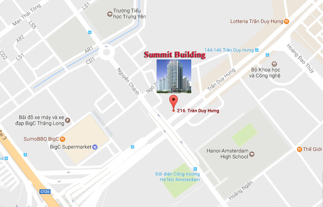 Vị trí chung cư Submit Building 216 Trần Duy Hưng