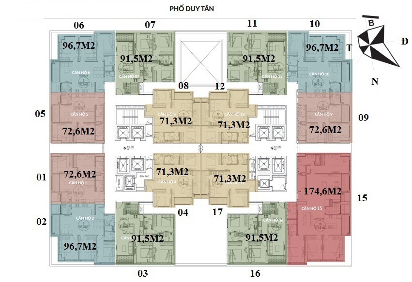 Mặt bằng thiết kế chung cư Dream Land Bonanza tầng 8 - 21