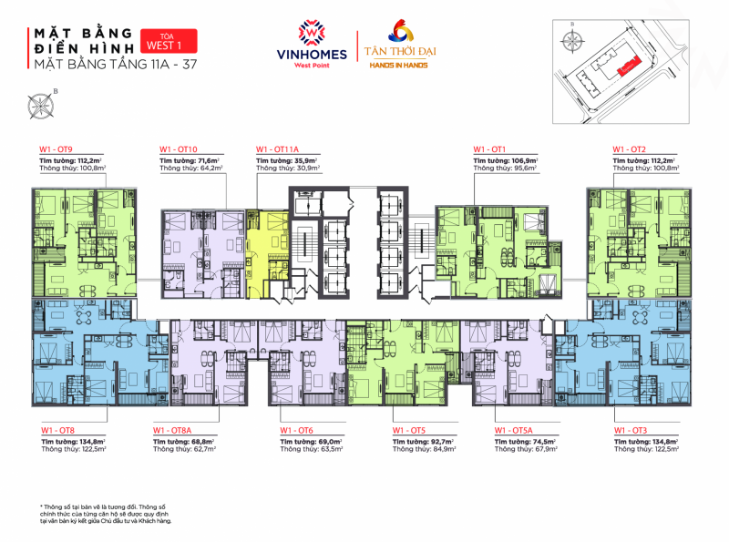 Thiết kế chi tiết toà W1 Vinhomes West Point